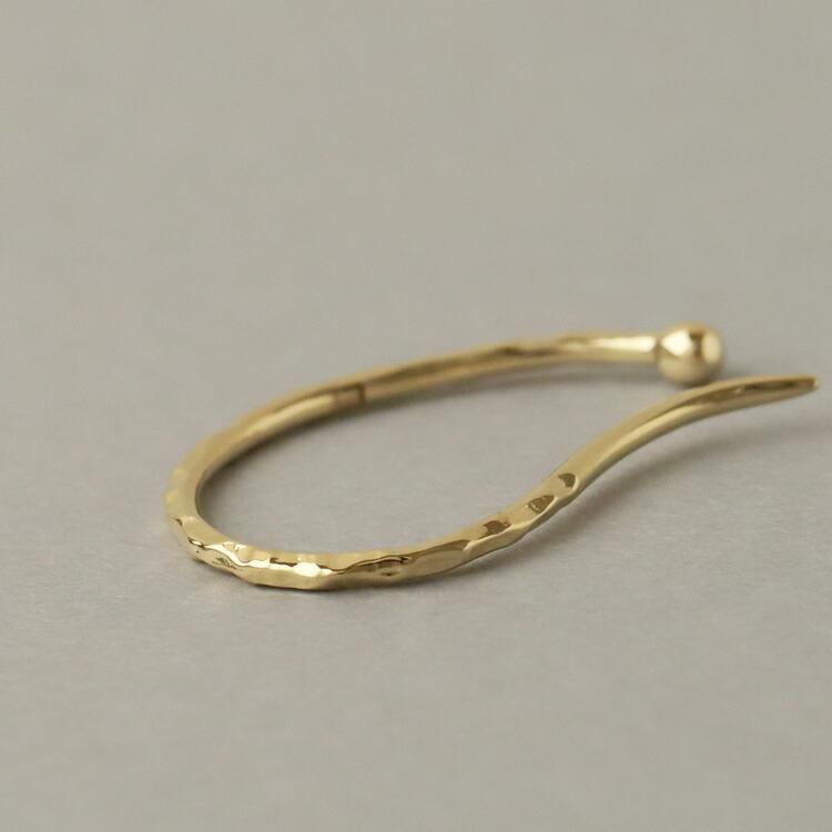 イヤーカフ 18金 イヤカフ k18 18k レディース ノンホール ピアス 凸凹 槌目 18 金 ノンホールピアス シンプル | DEVAS | 03