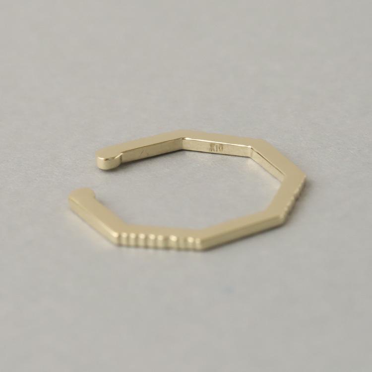 イヤーカフ 10金 イヤカフ k10 10k レディース ノンホール ピアス  八角形 オクタゴン ノンホールピアス 【在庫限り】 | DEVAS | 04