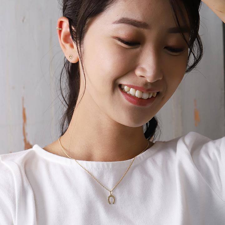 ペンダントトップ 18金 k18 18金ネックレス ペンダント レディース 馬蹄 ホースシュー ミル打ち 18k ネックレス トップ | DEVAS | 06