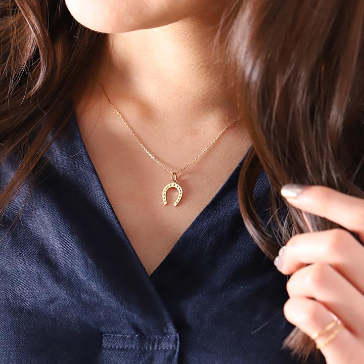 ペンダントトップ 18金 k18 18金ネックレス ペンダント レディース 馬蹄 ホースシュー ミル打ち 18k ネックレス トップ | DEVAS | 07