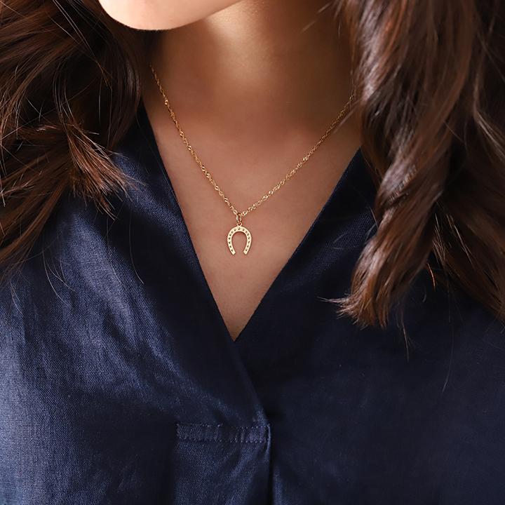 ペンダントトップ 18金 k18 18金ネックレス ペンダント レディース 馬蹄 ホースシュー ミル打ち 18k ネックレス トップ | DEVAS | 08