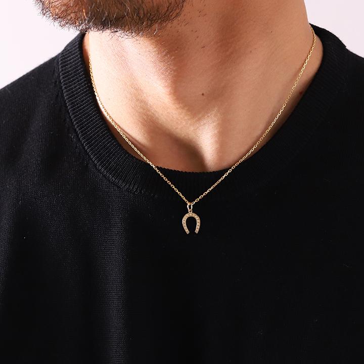 ペンダントトップ 18金 k18 18金ネックレス ペンダント レディース 馬蹄 ホースシュー ミル打ち 18k ネックレス トップ | DEVAS | 09