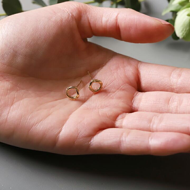 DEVAS 18金 ピアス k18 18金ピアス 18k サークルリング シンプル k18