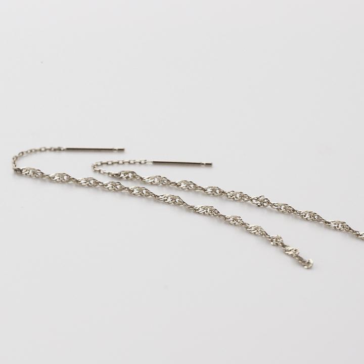 プラチナピアス ピアス プラチナ レディース スクリュー チェーン プラチナ850 プラチナ PT シンプル  揺れる 垂れ アメリカンピアス チェーン 両耳 セット | DEVAS | 05