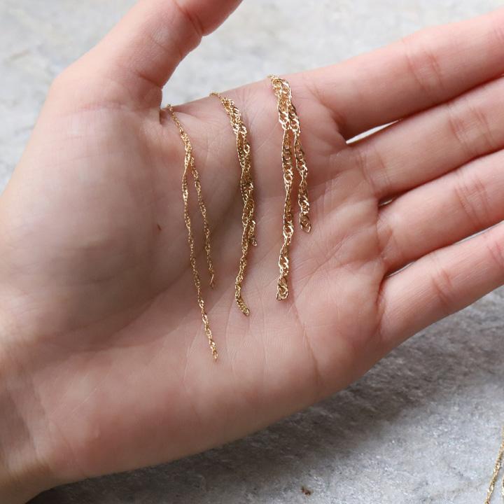 日曜7%クーポン有▼ 18金 ピアス k18 18金ピアス 18k アメリカン ピアス 2連スクリューチェーン シンプル k18ピアス レディース ピアス18金 | DEVAS | 10