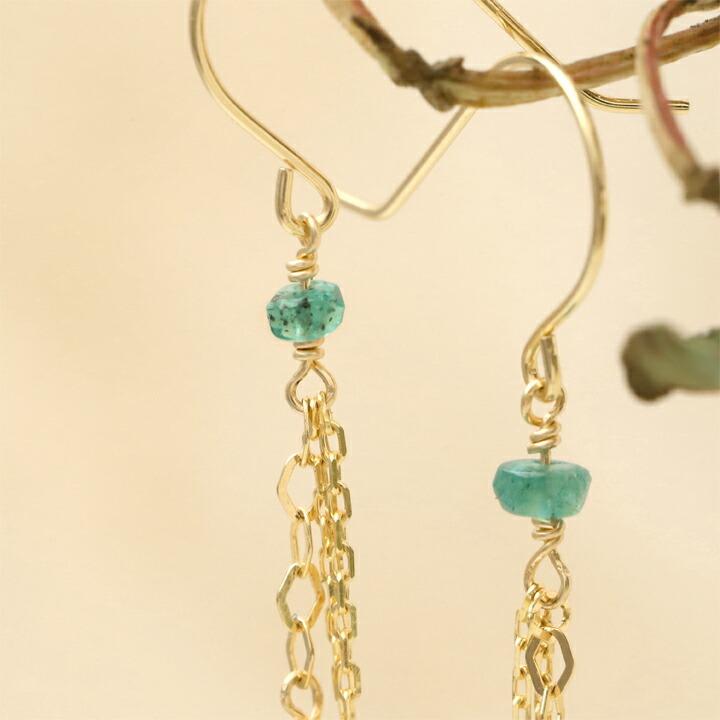 DEVAS 18金 ピアス k18 18金ピアス 18k フックピアス 天然石 