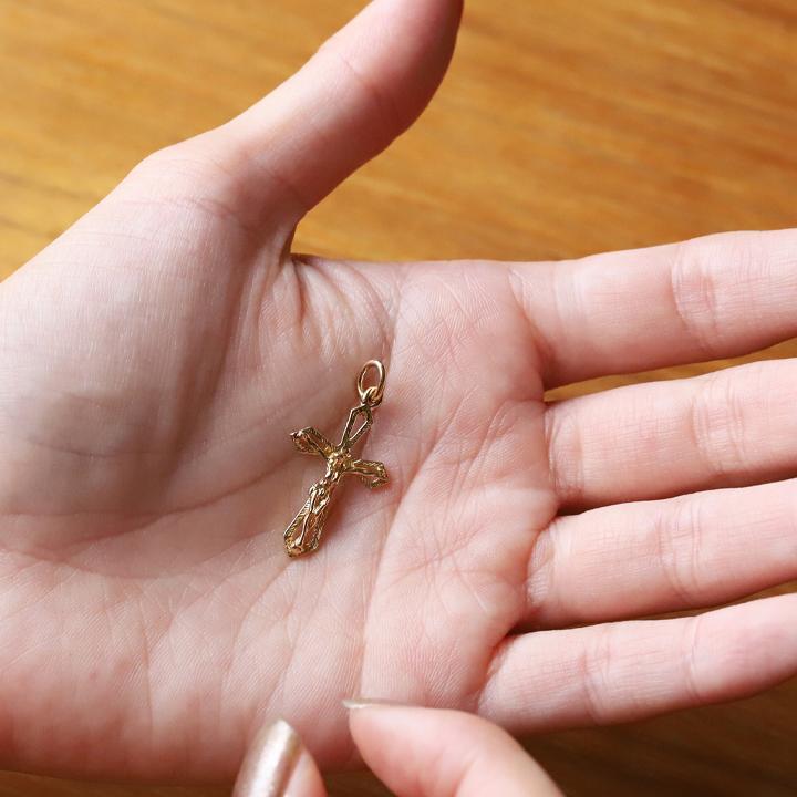 ペンダントトップ 18金 k18 18金ネックレス ペンダント メンズ クロス 十字架 キリスト ネックレス トップ ゴールド | DEVAS | 12