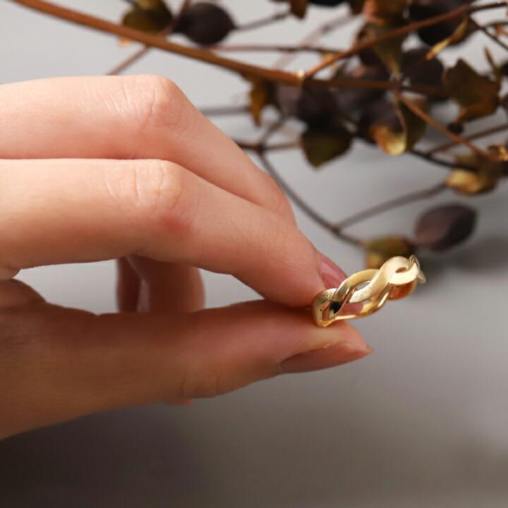 DEVAS 18金 リング k18 k18リング 編み編み ツイスト クロス 18k 指輪