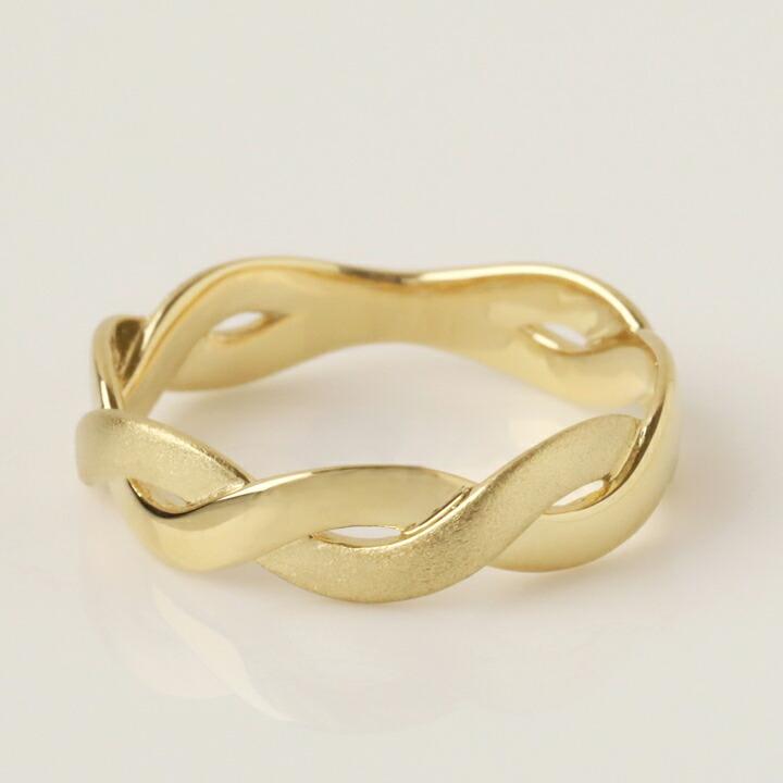 DEVAS 18金 リング k18 k18リング 編み編み ツイスト クロス 18k 指輪