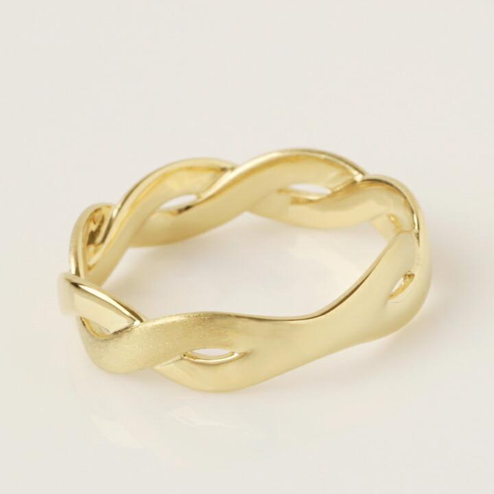 DEVAS 18金 リング k18 k18リング 編み編み ツイスト クロス 18k 指輪