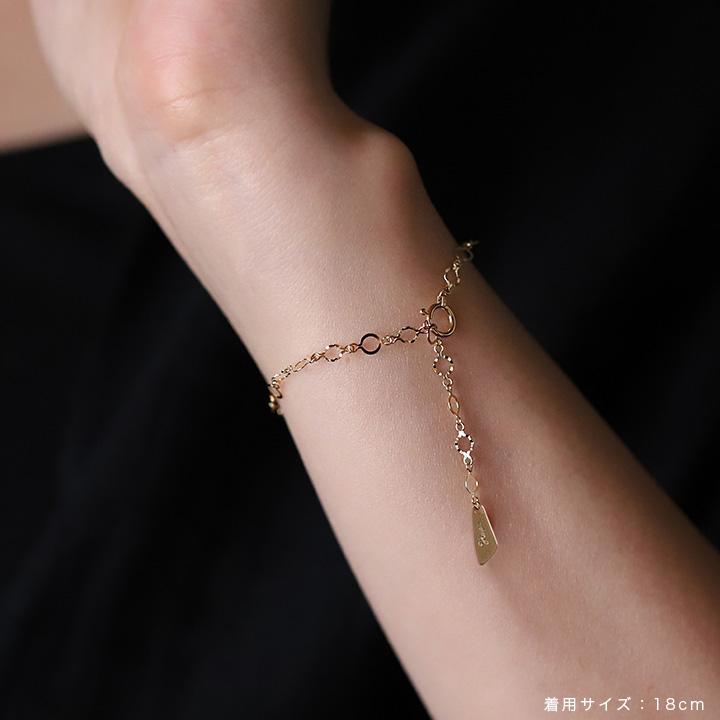 【単品購入不可】【オプション 選べるチャーム】【別注生産】 ゴールド ブレスレット カスタマイズ チャーム レディース 18k 18金 イニシャル クロス  天然石 | DEVAS | 12