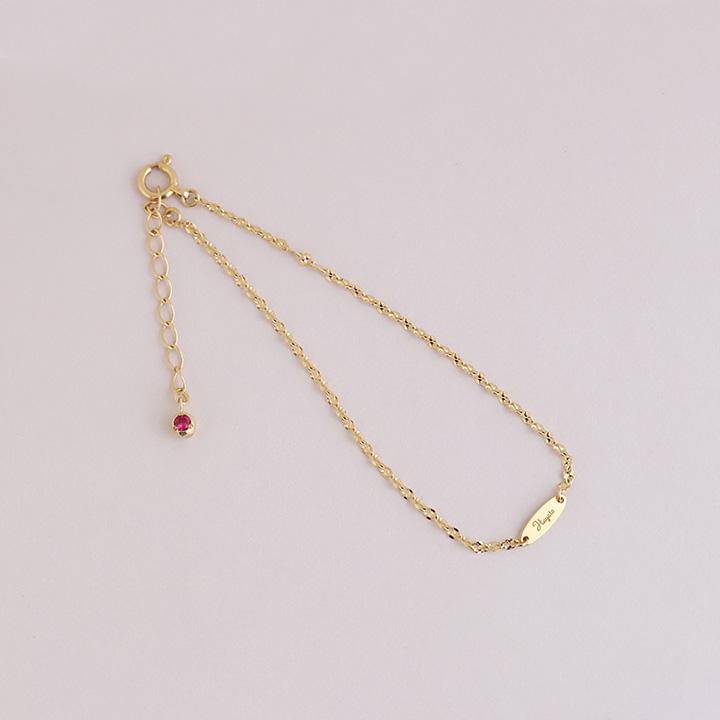 【単品購入不可】【オプション 選べるチャーム】【別注生産】 ゴールド ブレスレット カスタマイズ チャーム レディース 18k 18金 イニシャル クロス  天然石 | DEVAS | 01