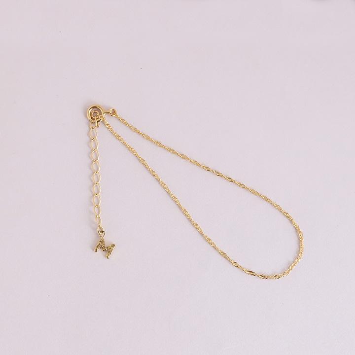 【単品購入不可】【オプション 選べるチャーム】【別注生産】 ゴールド ブレスレット カスタマイズ チャーム レディース 18k 18金 イニシャル クロス  天然石 | DEVAS | 04