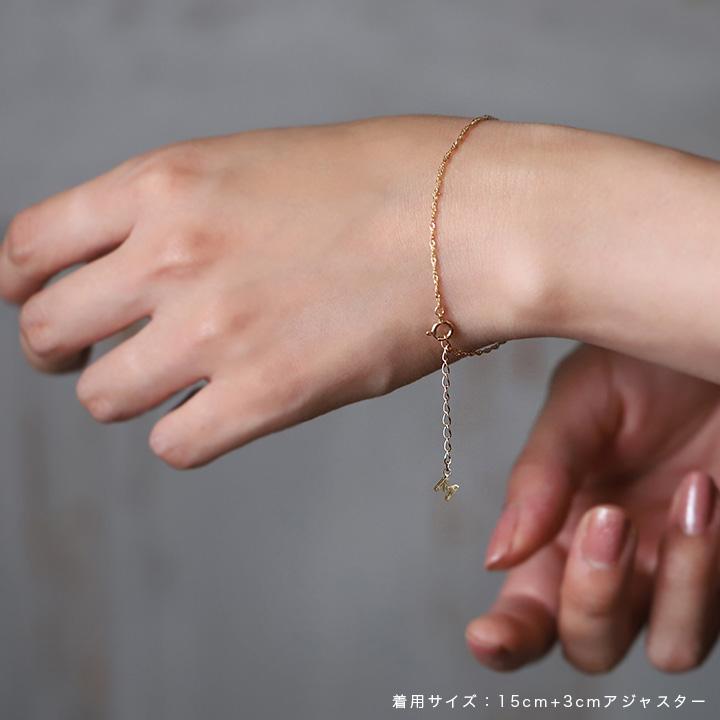 【単品購入不可】【オプション 選べるチャーム】【別注生産】 ゴールド ブレスレット カスタマイズ チャーム レディース 18k 18金 イニシャル クロス  天然石 | DEVAS | 06