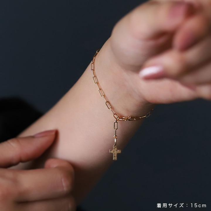 【単品購入不可】【オプション 選べるチャーム】【別注生産】 ゴールド ブレスレット カスタマイズ チャーム レディース 18k 18金 イニシャル クロス  天然石 | DEVAS | 09
