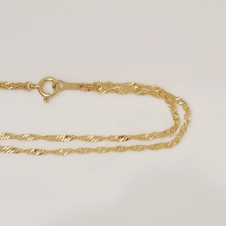 【6/14~15限定2500円OFFクーポン有】18金 ブレスレット k18 18金ブレスレット 18k レディース 2連 スクリューチェーン 1.6mm ブレスレットレディースの画像