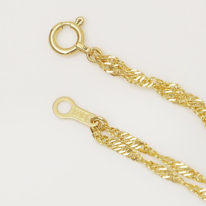 【6/14~15限定2500円OFFクーポン有】18金 ブレスレット k18 18金ブレスレット 18k レディース 2連 スクリューチェーン 1.6mm ブレスレットレディースの画像