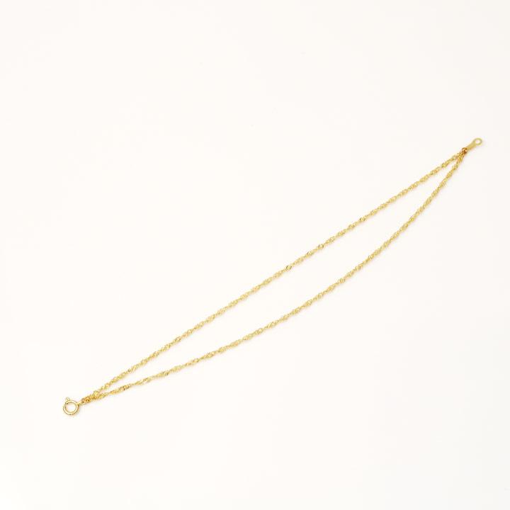 【6/14~15限定2500円OFFクーポン有】18金 ブレスレット k18 18金ブレスレット 18k レディース 2連 スクリューチェーン 1.6mm ブレスレットレディースの画像