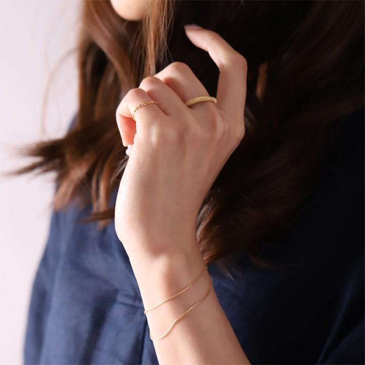 K18 ブレスレット 2連 ベネチアンツイスト チェーン レディース 18K 18