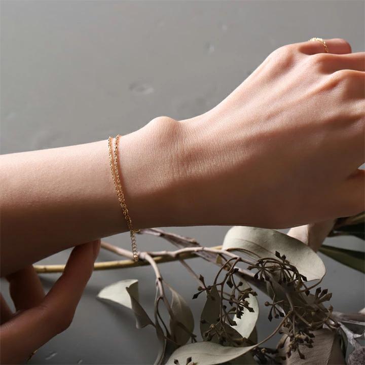 【土日限定2000円OFFクーポン有】 18金 ブレスレット k18 18金ブレスレット 18k レディース 2連 ツイストあずき 1.2mm シンプル ブレスレットレディース | DEVAS | 11