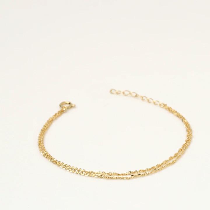 【土日限定2000円OFFクーポン有】 18金 ブレスレット k18 18金ブレスレット 18k レディース 2連 ツイストあずき 1.2mm シンプル ブレスレットレディース | DEVAS | 02