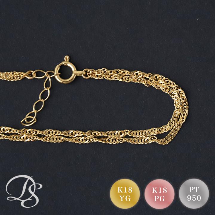 18金ブレスレット 程よい太さスクリュー