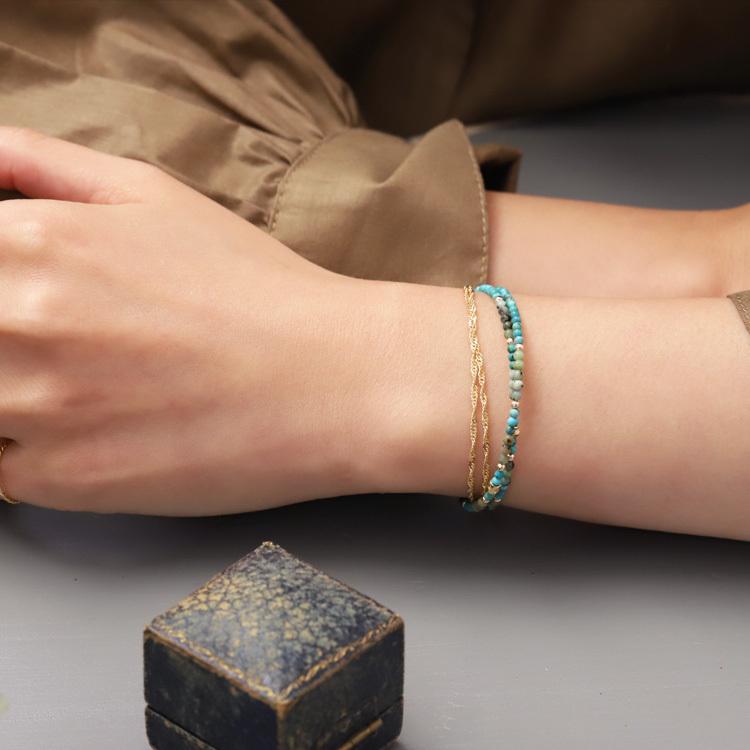【6/14~15限定2500円OFFクーポン有】18金 ブレスレット k18 18金ブレスレット 18k レディース プラチナ ピンクゴールド 2連 スクリューチェーン 1.6mmの画像