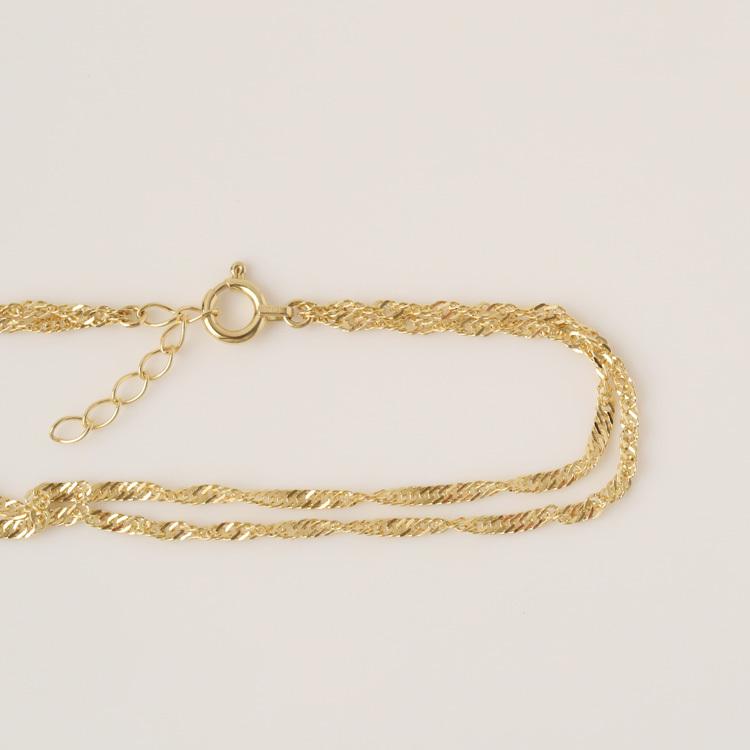 【6/14~15限定2500円OFFクーポン有】18金 ブレスレット k18 18金ブレスレット 18k レディース プラチナ ピンクゴールド 2連 スクリューチェーン 1.6mmの画像