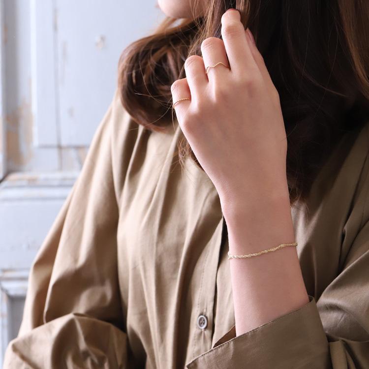 【6/14~15限定2500円OFFクーポン有】18金 ブレスレット k18 18金ブレスレット 18k レディース プラチナ ピンクゴールド 2連 スクリューチェーン 1.6mmの画像