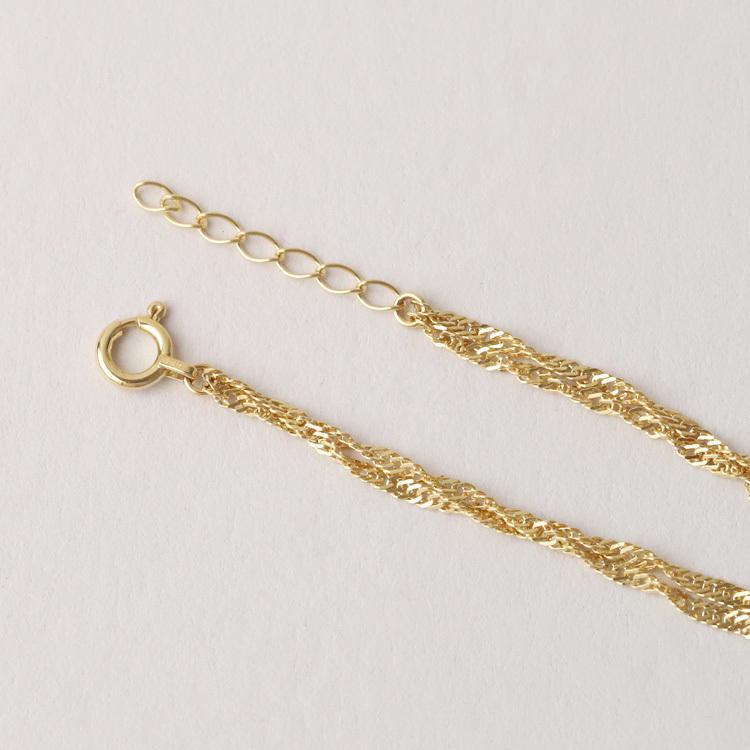 【6/14~15限定2500円OFFクーポン有】18金 ブレスレット k18 18金ブレスレット 18k レディース プラチナ ピンクゴールド 2連 スクリューチェーン 1.6mmの画像