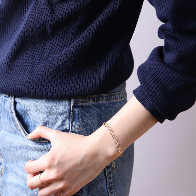 【6/14~15限定2500円OFFクーポン有】18金 ブレスレット k18 18金ブレスレット 18k レディース オーバル 4.8mm チェーン シンプル ブレスレットレディースの画像
