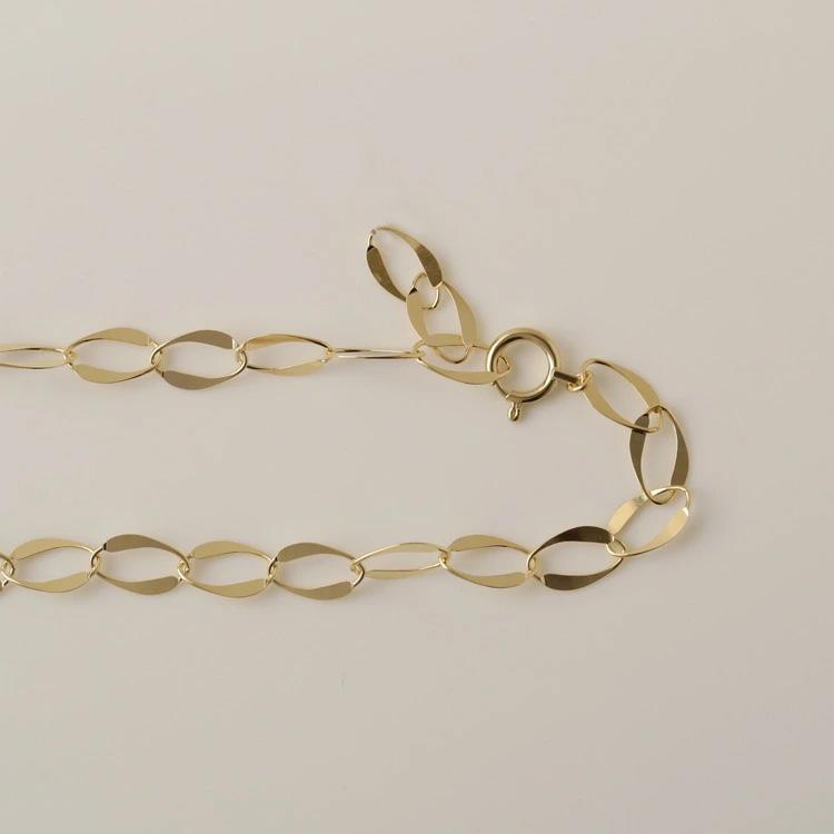 【6/14~15限定2500円OFFクーポン有】18金 ブレスレット k18 18金ブレスレット 18k レディース オーバル 4.8mm チェーン シンプル ブレスレットレディースの画像