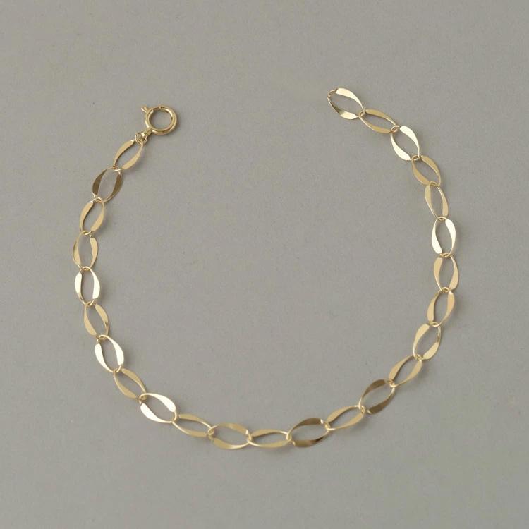 【6/14~15限定2500円OFFクーポン有】18金 ブレスレット k18 18金ブレスレット 18k レディース オーバル 4.8mm チェーン シンプル ブレスレットレディースの画像