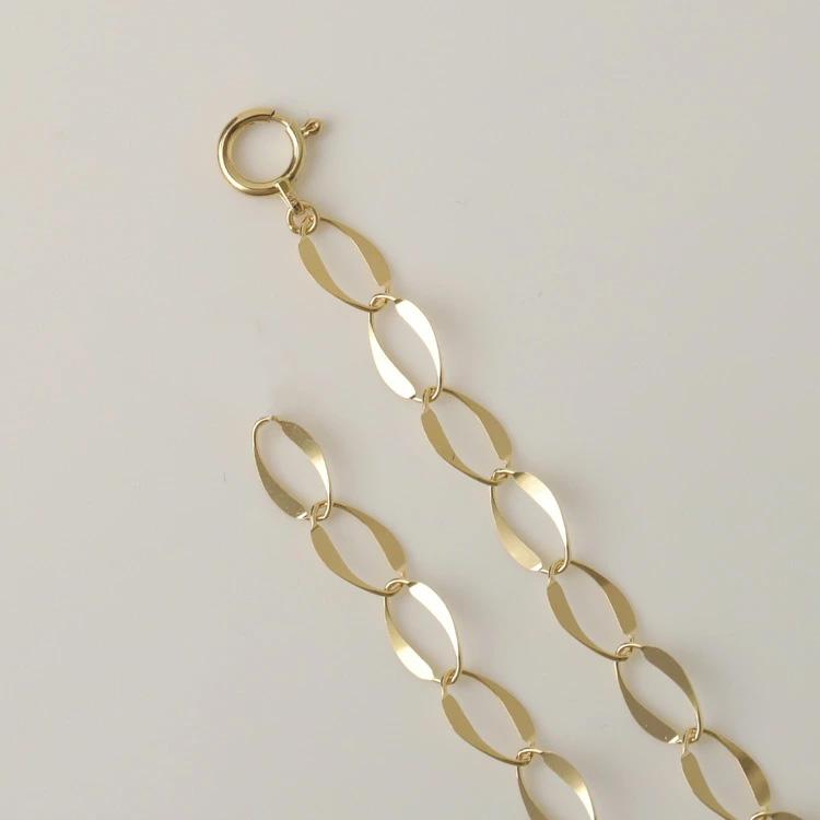 【6/14~15限定2500円OFFクーポン有】18金 ブレスレット k18 18金ブレスレット 18k レディース オーバル 4.8mm チェーン シンプル ブレスレットレディースの画像