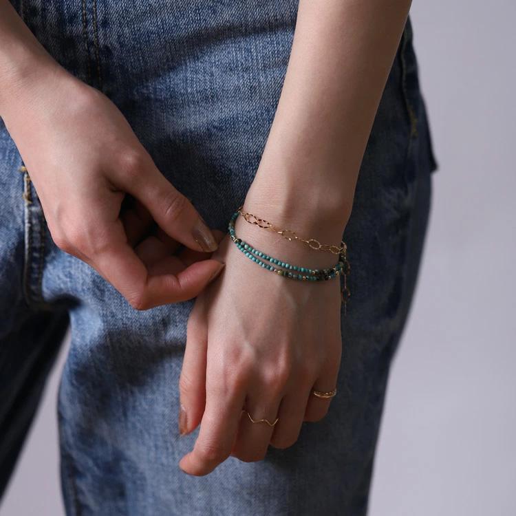 【6/14~15限定2500円OFFクーポン有】18金 ブレスレット k18 18金ブレスレット 18k レディース リップル チェーン 4.5mm シンプル ブレスレットレディースの画像