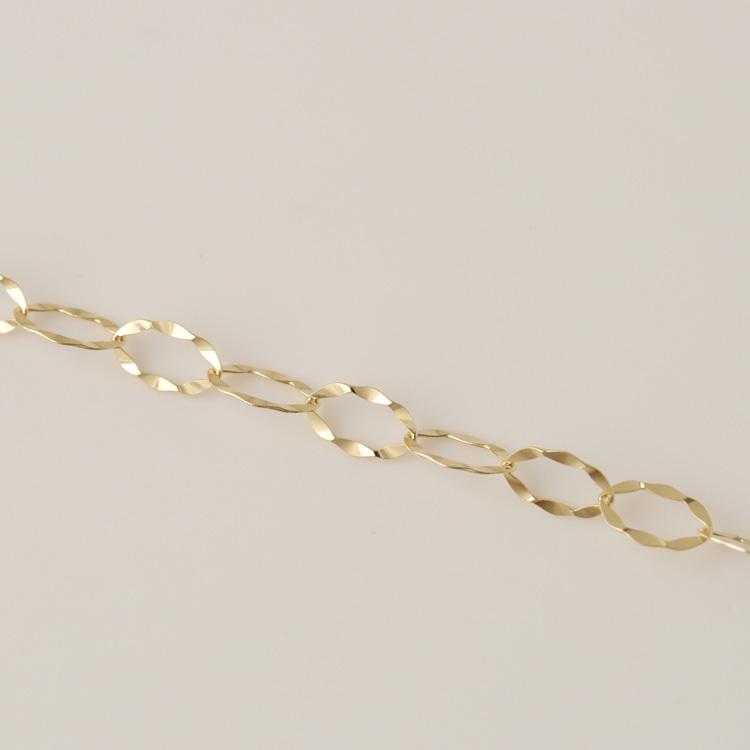 【6/14~15限定2500円OFFクーポン有】18金 ブレスレット k18 18金ブレスレット 18k レディース リップル チェーン 4.5mm シンプル ブレスレットレディースの画像