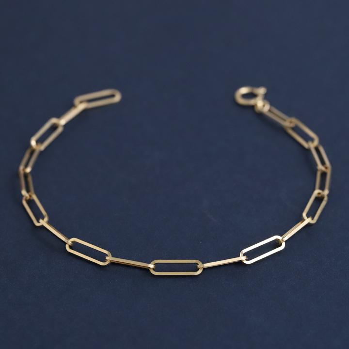 【6/14~15限定7000円OFFクーポン有】18金 ブレスレット k18 18金ブレスレット 18k レディース ペーパークリップチェーン 3.5mm  ブレスレット メンズの画像