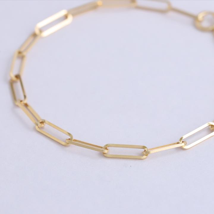 【6/14~15限定7000円OFFクーポン有】18金 ブレスレット k18 18金ブレスレット 18k レディース ペーパークリップチェーン 3.5mm  ブレスレット メンズの画像