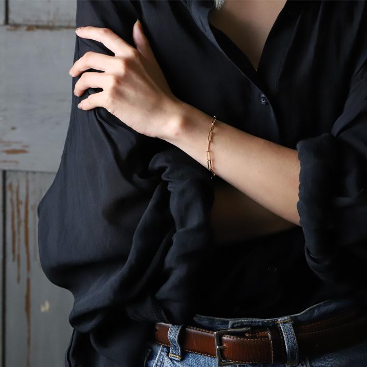 【6/14~15限定7000円OFFクーポン有】18金 ブレスレット k18 18金ブレスレット 18k レディース ペーパークリップチェーン 3.5mm  ブレスレット メンズの画像