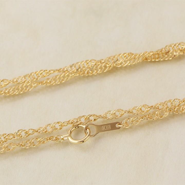【6/14~15限定5000円OFFクーポン有】18金 ブレスレット k18 18金ブレスレット 18k レディース メンズ スクリューチェーン 2.4mm 2連 太め チェーンの画像