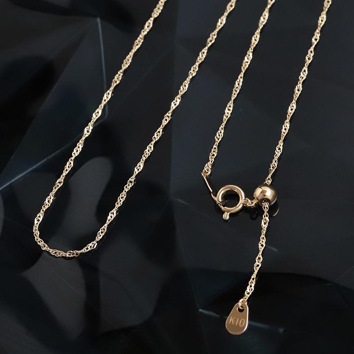 6月土日限定 7%クーポン▼ 10金ネックレス k10 ネックレスチェーン 幅1.2mm スクリュー K10 スライド式 レディース チェーン 10k フリースライド | DEVAS | 01