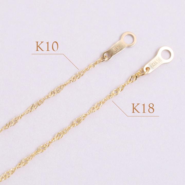 6月土日限定 7%クーポン▼ 10金ネックレス k10 ネックレスチェーン 幅1.2mm スクリュー K10 スライド式 レディース チェーン 10k フリースライド | DEVAS | 09