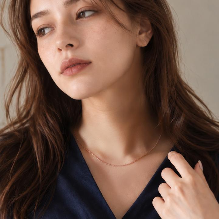 【10/15限定2000円OFFクーポン有】18金ネックレス k18 ネックレス チェーン レディース ピンクゴールド スクリュー チェーン 1.2mm幅 18k シンプル 金 | DEVAS | 02