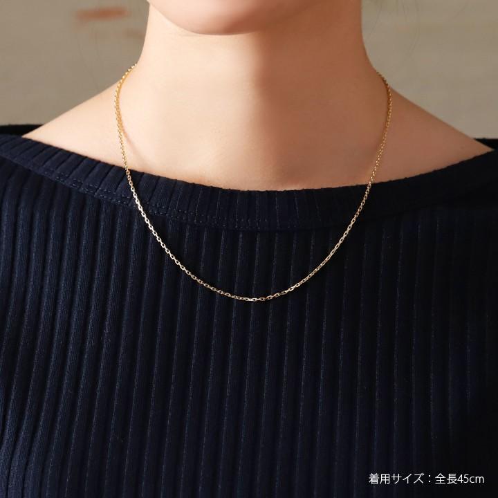 18金ネックレス k18 ネックレス 18金 レディース チェーン ネックレスチェーン カット 小豆 1..5mm幅 メンズ 18k ゴールド 18 金 シンプル あずき チェーンのみ｜devas｜10