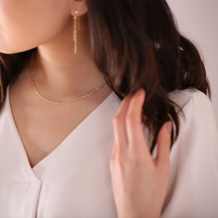 6月土日限定 7%クーポン▼ 18金ネックレス k18 ネックレス 18金 レディース チェーン ネックレスチェーン スクリューチェーン 2.4mm 18k 18 金 | DEVAS | 08