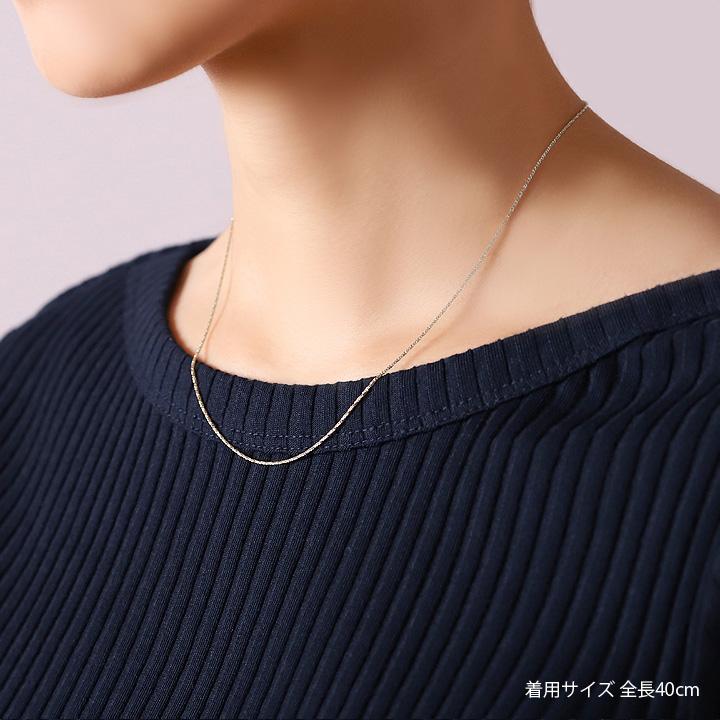 【6/14~15限定2500円OFFクーポン有】プラチナ ネックレス レディース メンズ シンプル チェーンのみ ベネチアンツイスト 0.7mm幅 ツイスト PT850の画像