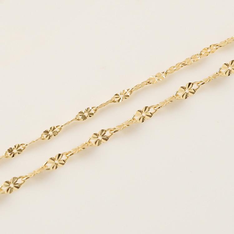 18金ネックレス ロングネックレス k18 80cm ネックレスチェーン クローバーチェーン レディース ロング ネックレス チェーン 18k ゴールド シンプル｜devas｜05