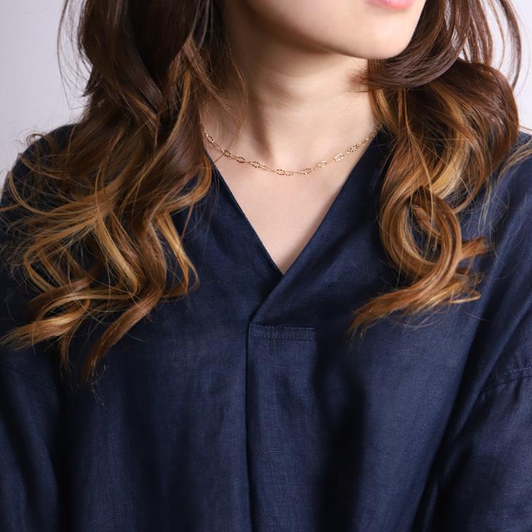 【土日限定5000円OFFクーポン有】 18金ネックレス k18 ネックレス 18金 レディース チェーン ネックレスチェーン リップル ネックレス 3.3mm 18k | DEVAS | 14