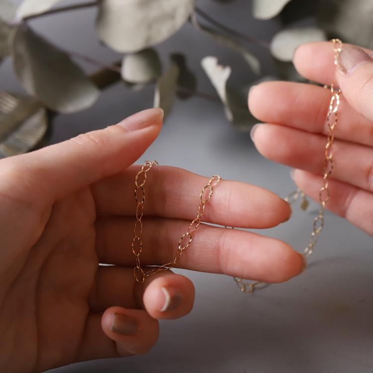 【土日限定5000円OFFクーポン有】 18金ネックレス k18 ネックレス 18金 レディース チェーン ネックレスチェーン リップル ネックレス 3.3mm 18k | DEVAS | 03