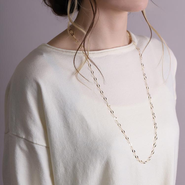 【土日限定8000円OFFクーポン有】 18金ネックレス ロングネックレス k18 80cm ネックレスチェーン オーバルフレア 4.8mm レディース ネックレス 18k | DEVAS | 01